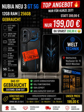 Nubia Neo 3 GT 5G- Gebrauchtkauf Prozessor: Unisoc T910 Octa-Core
