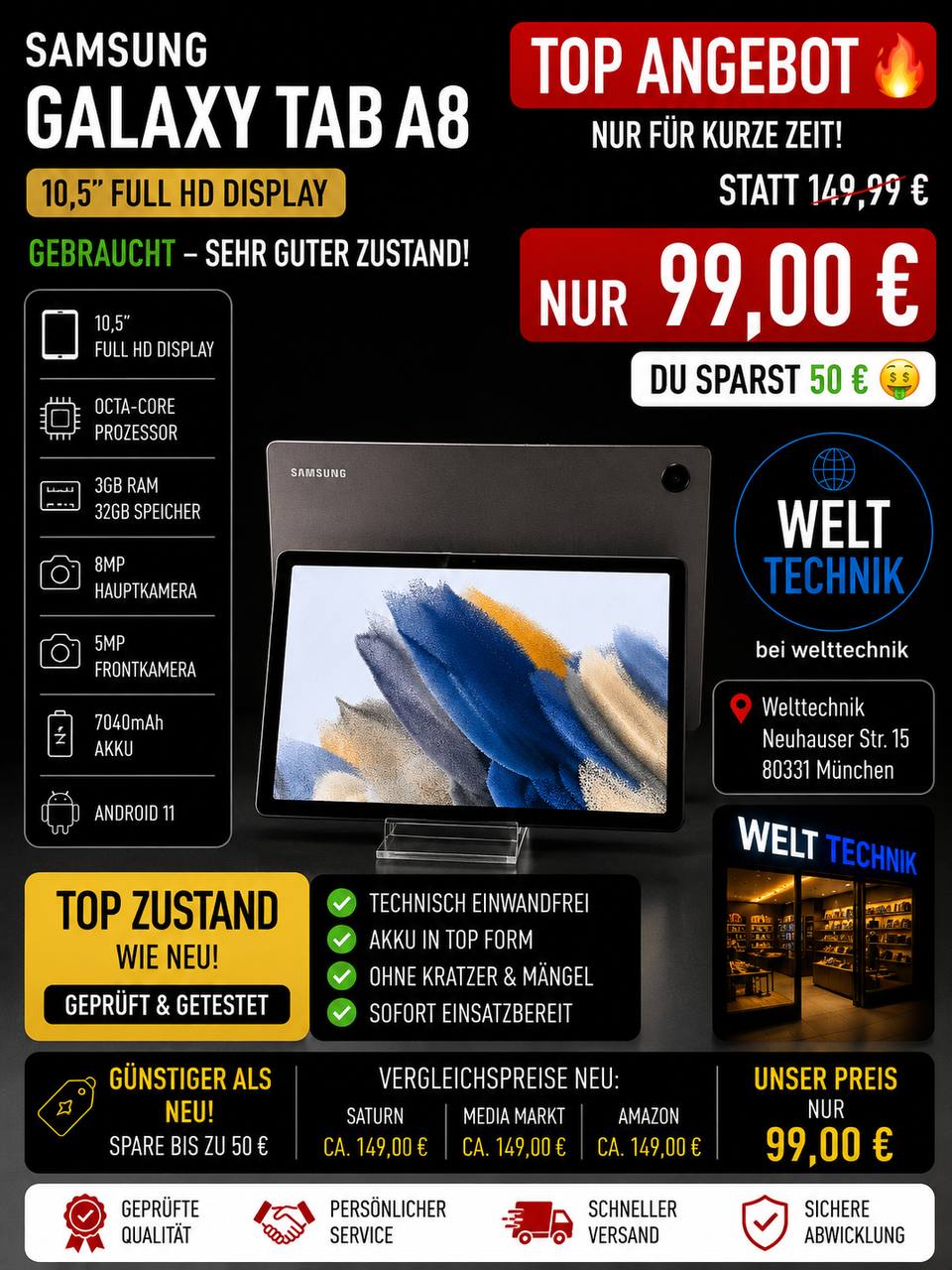 Samsung Galaxy Tab A8 Tablet