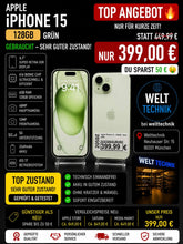 Apple iPhone 15 128GB Grün