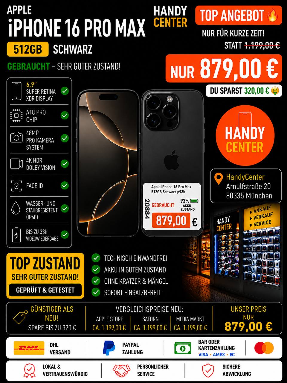 Apple iPhone 16 Pro Max 512GB Schwarz