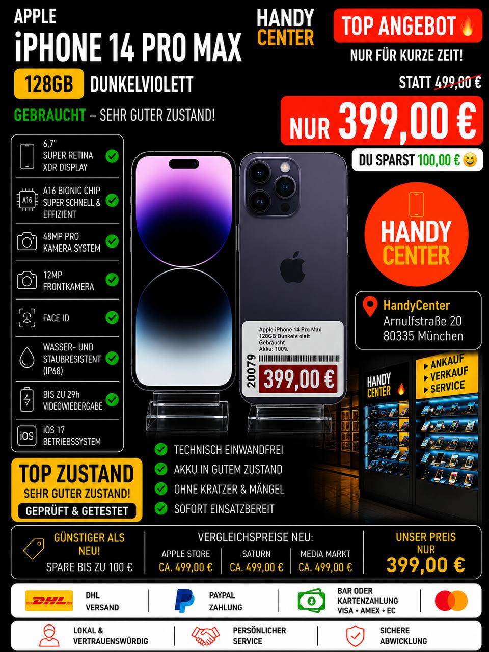 Apple iPhone 14 Pro Max 128GB Dunkelviolett