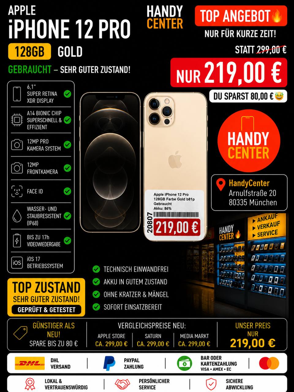Apple iPhone 12 Pro 128GB Gold
