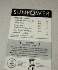 Sunpower Solarmodul SPR-210-WHT-I