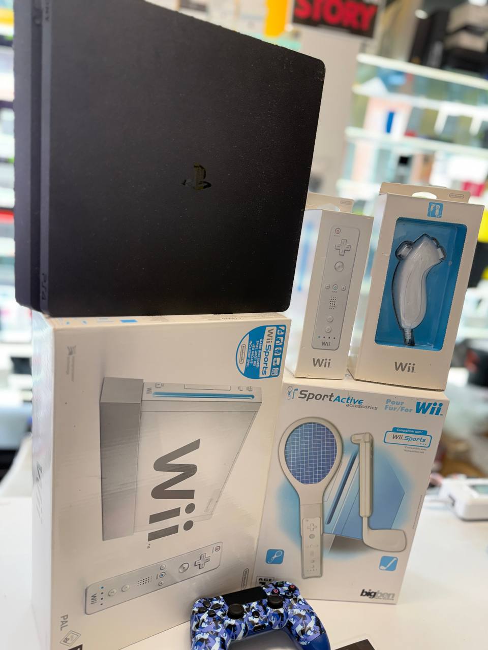 Nintendo Wii Konsole + 1 Controller & Nunchucks + Wii Sports + Wii Sports Resort + | Heute angekauft 28.04. 08:43 | Prei