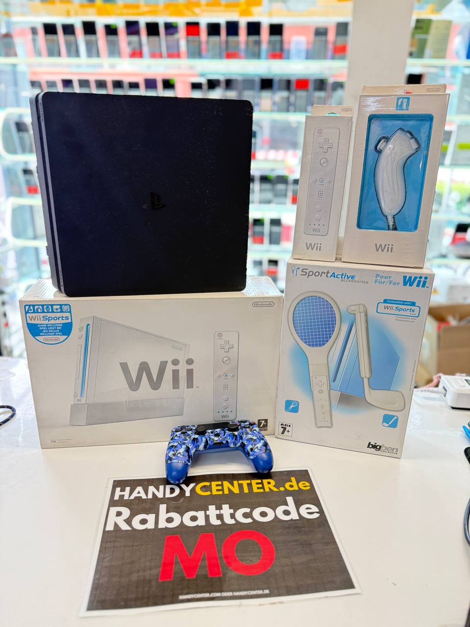 Nintendo Wii Konsole + 1 Controller & Nunchucks + Wii Sports + Wii Sports Resort + | Heute angekauft 28.04. 08:43 | Prei