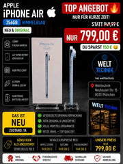 Apple iPhone Air 256GB Himmelblau