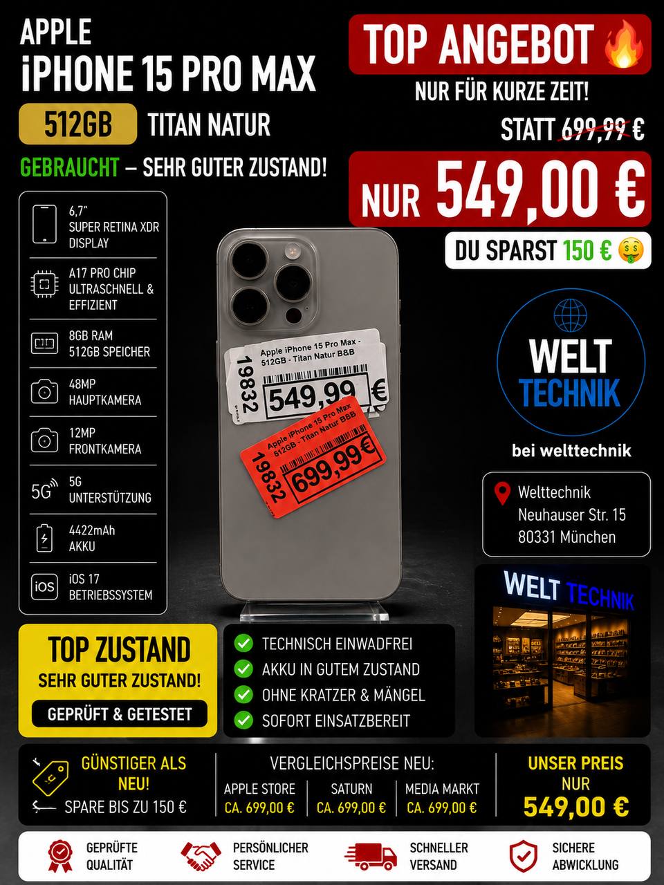 Apple iPhone 15 Pro Max 512GB