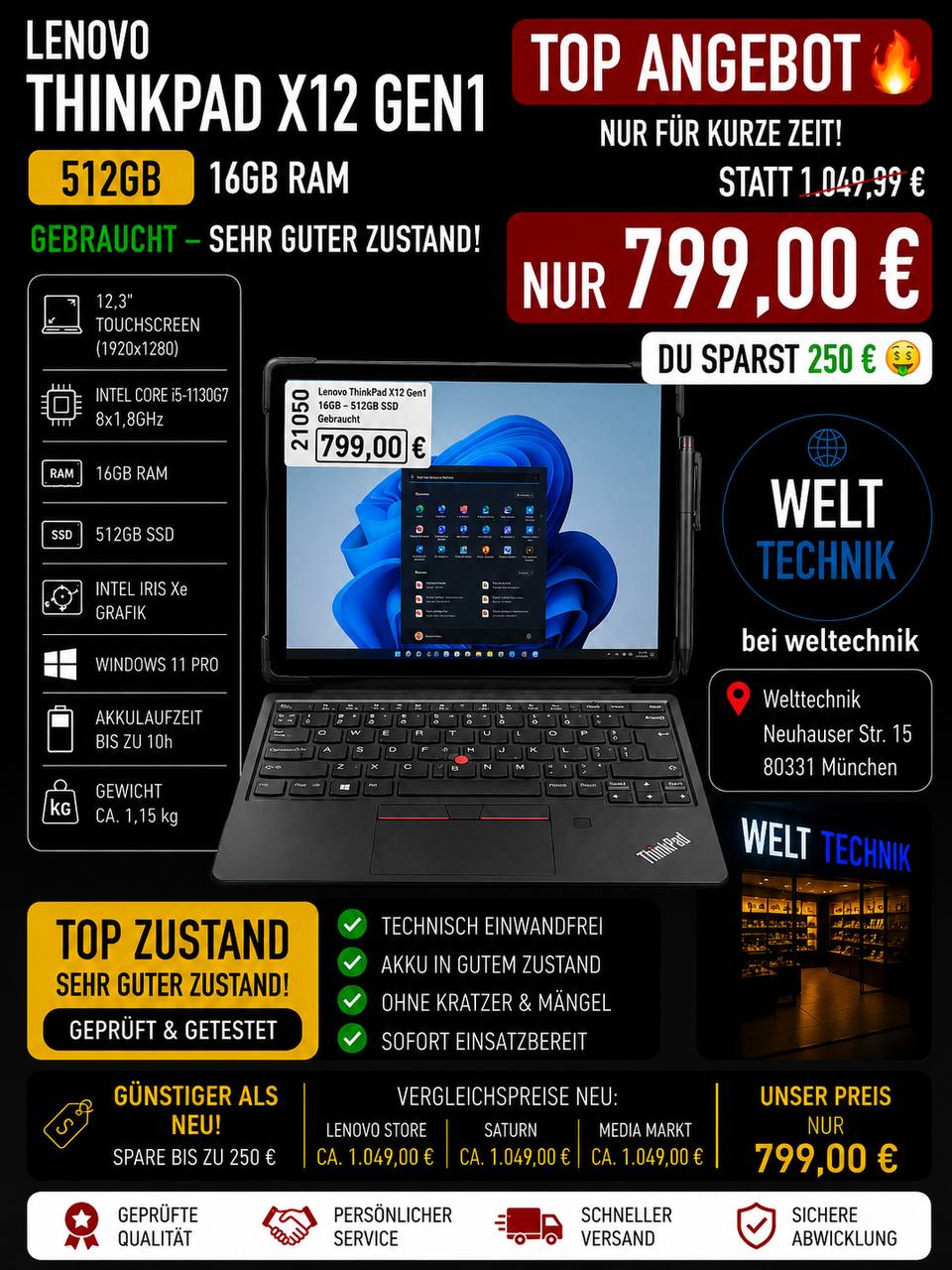 Lenovo ThinkPad X12 Gen1 Ultrabook