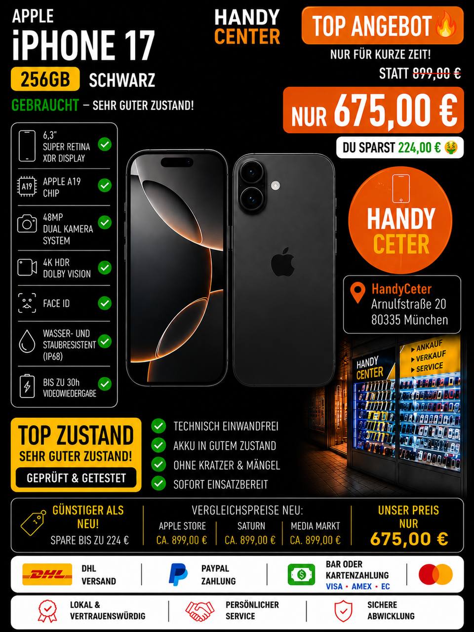Apple iPhone 17 256GB Schwarz
