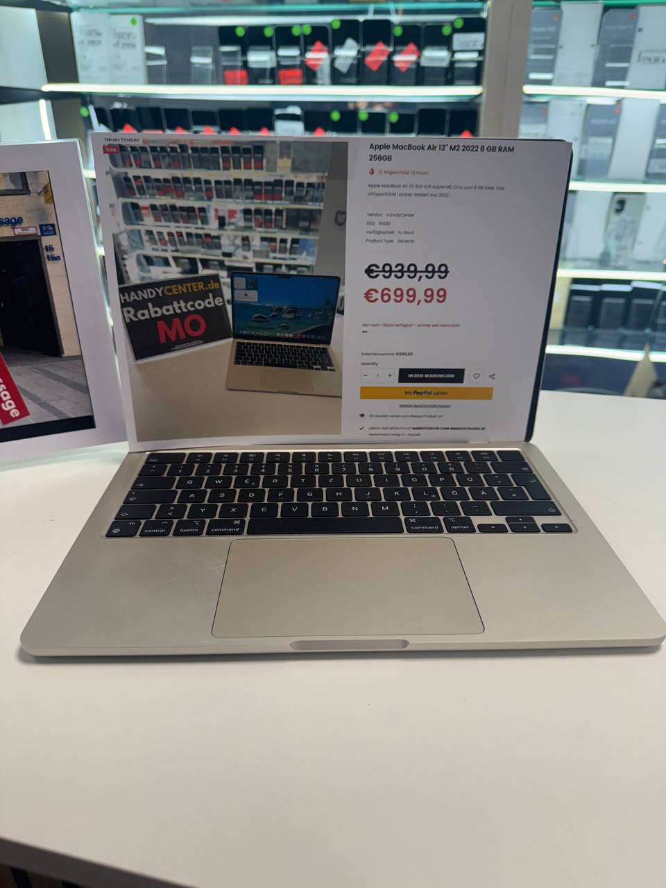 Apple MacBook Air 13" M2 2022, 8 GB RAM, 256 GB SSD