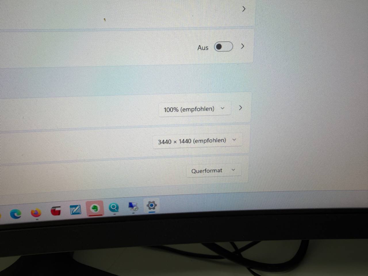 Monitor-Analyse Deutsche Systemeinstellungen sichtbar