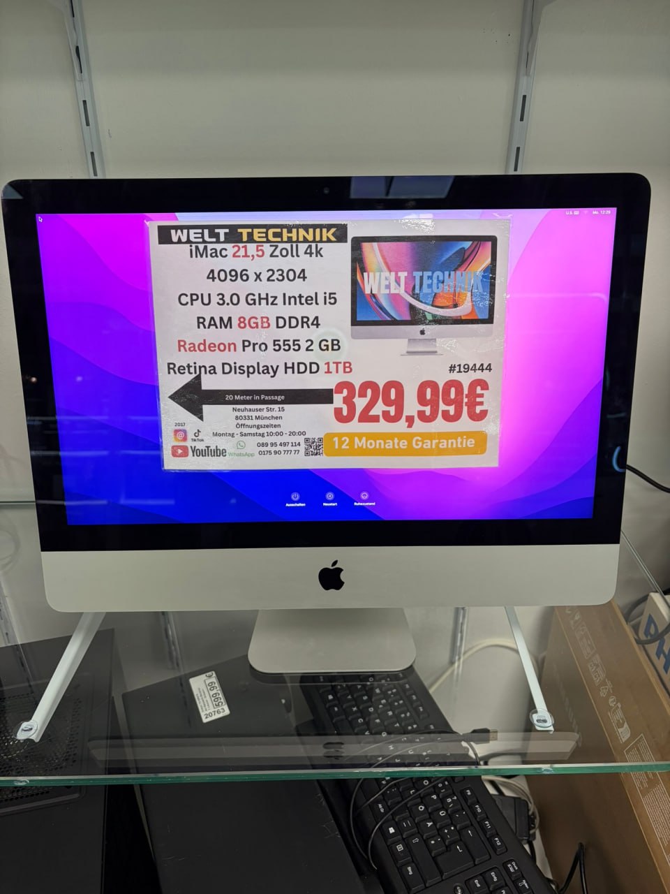 Apple iMac 21,5 Zoll 4K mit Radeon Pro 555