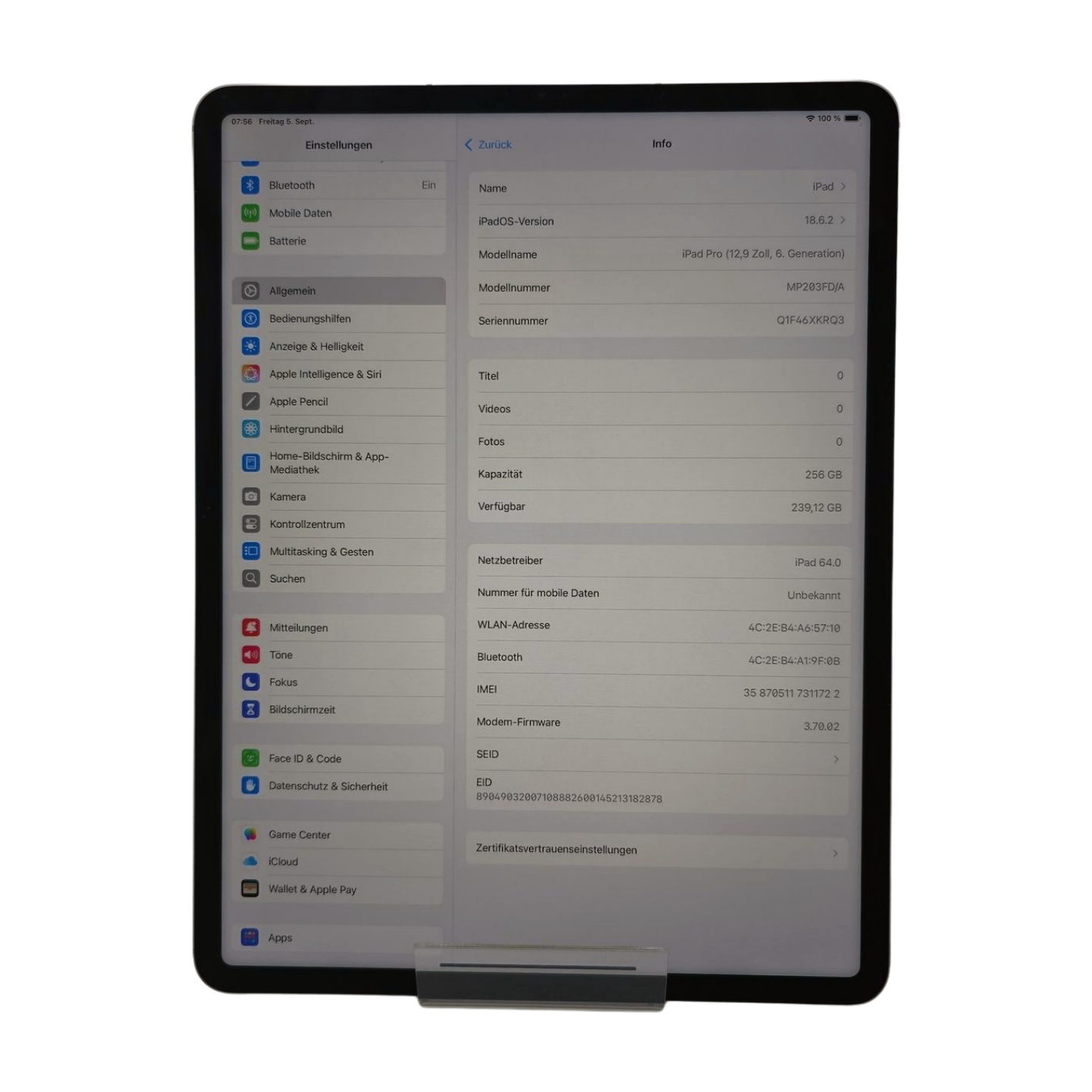 Apple iPad Pro 12,9' WiFi, 256 GB, Silber (6. Generation, 2022)
