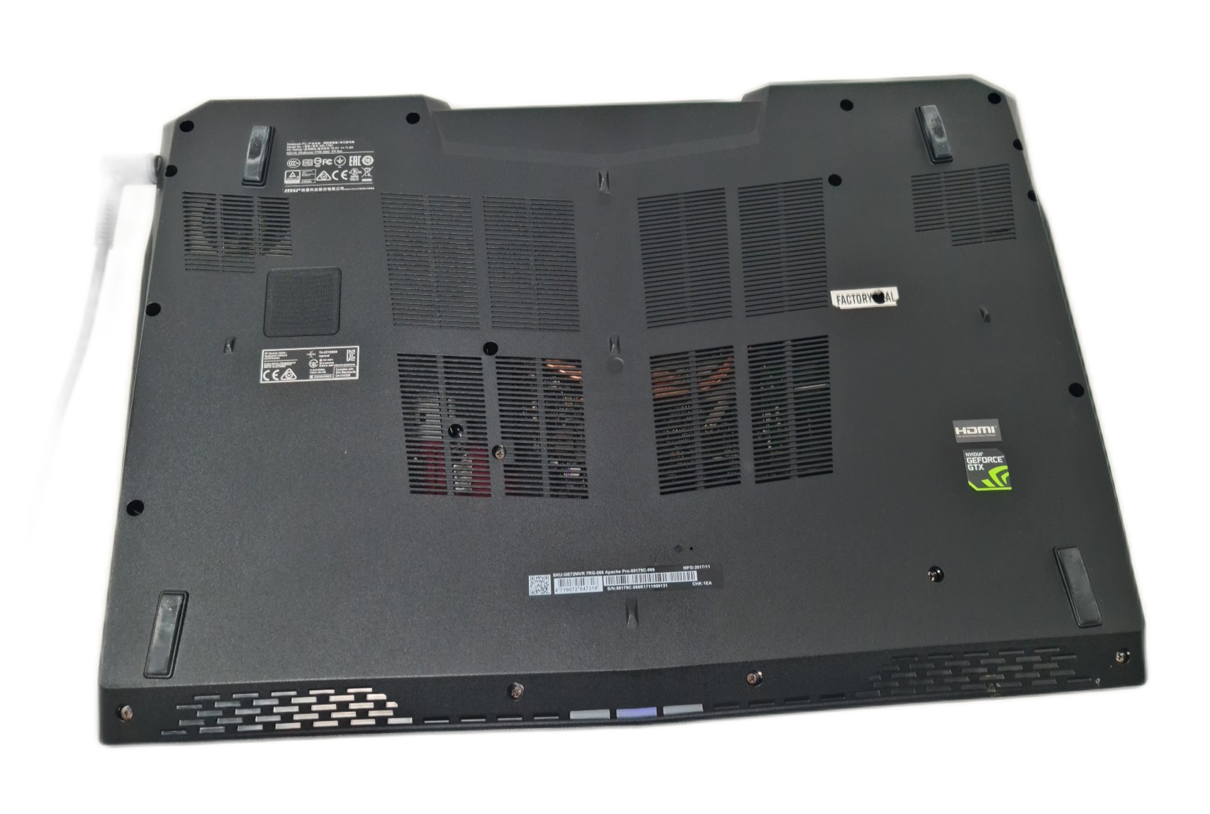 MSI GE72MVR 17,3 i7 16GB RAM 1TB SSD 1TB HDD NVIDIA GeForce GTX 1070 8GB Win11 1452519