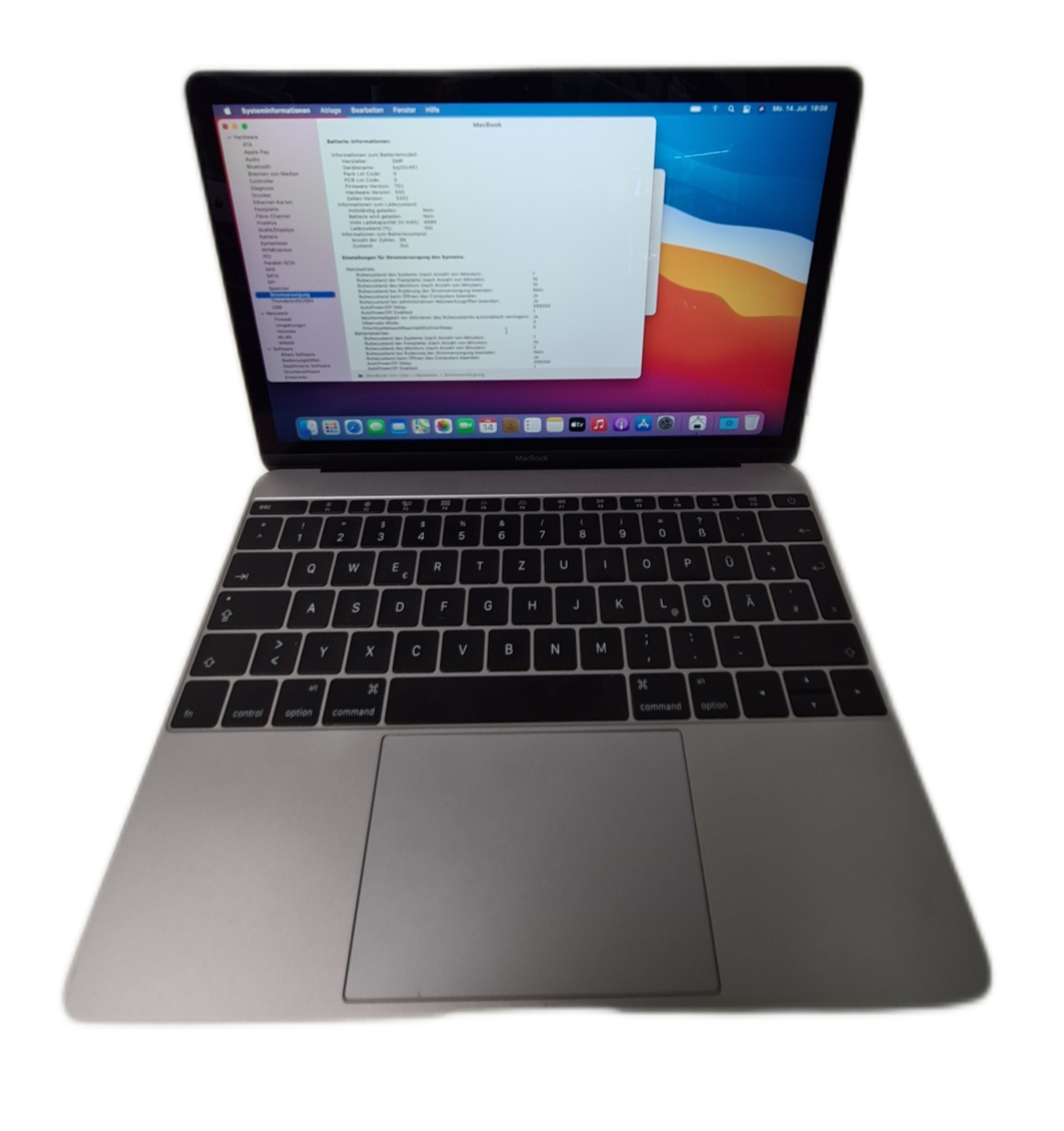 Macbook 12 Zoll 2016 A1534 Intel Core M 1,2GHz 8GB Ram 500GB SSD MacOs Bih Sur b100p Zyklen 98