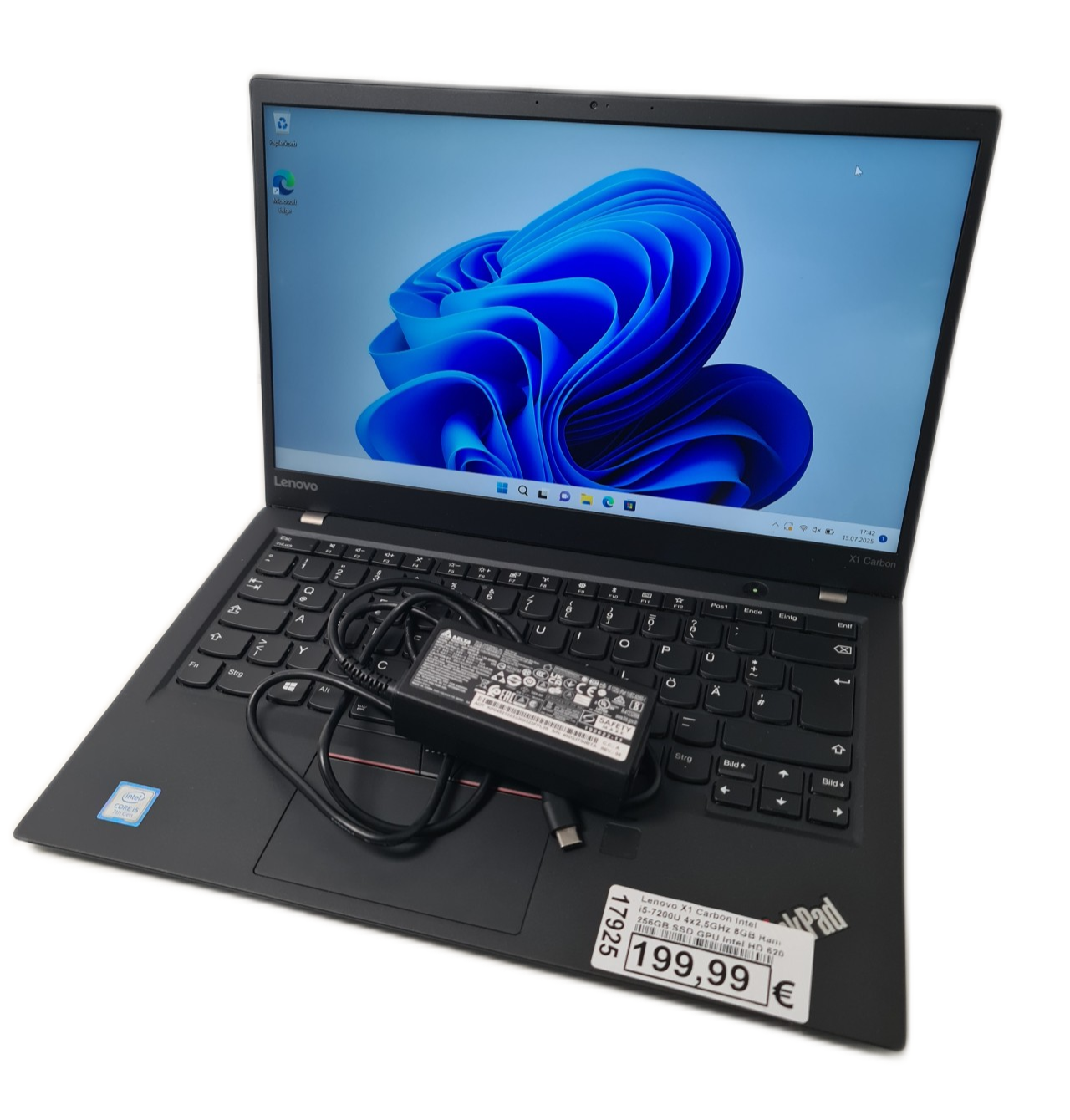 Lenovo X1 Carbon Intel i5-7200U 4x2,5GHz 8GB Ram 256GB SSD GPU Intel HD 620 2GB Win11