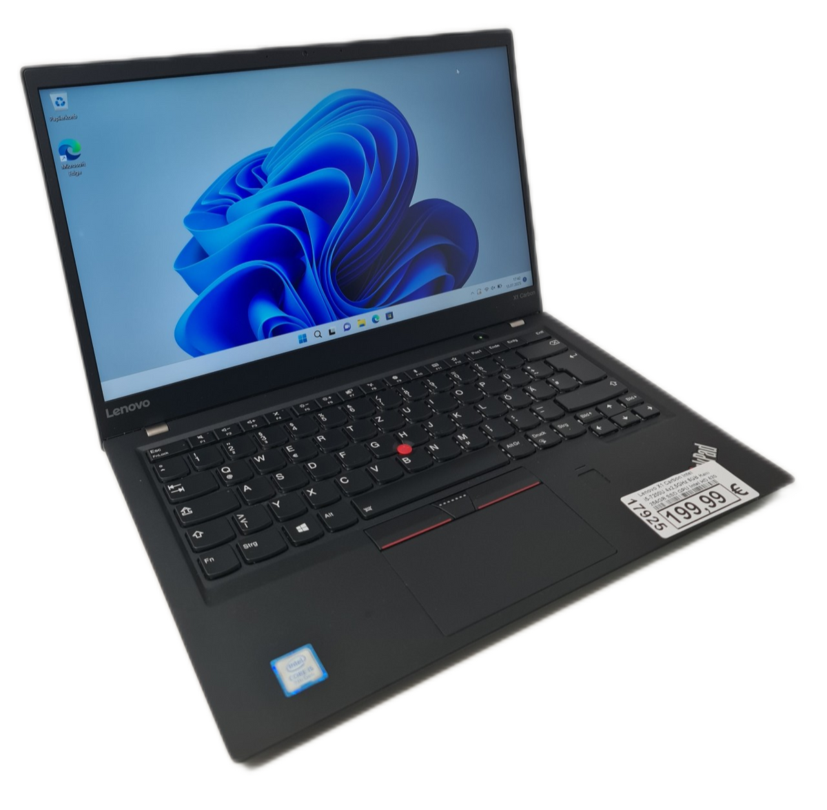 Lenovo X1 Carbon Intel i5-7200U 4x2,5GHz 8GB Ram 256GB SSD GPU Intel HD 620 2GB Win11