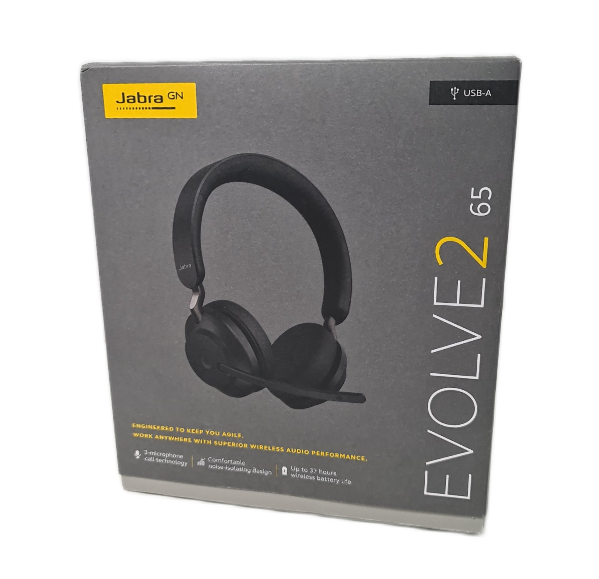 Jabra Evolve2 65 MS Stereo Headset schwarz BT USB-A