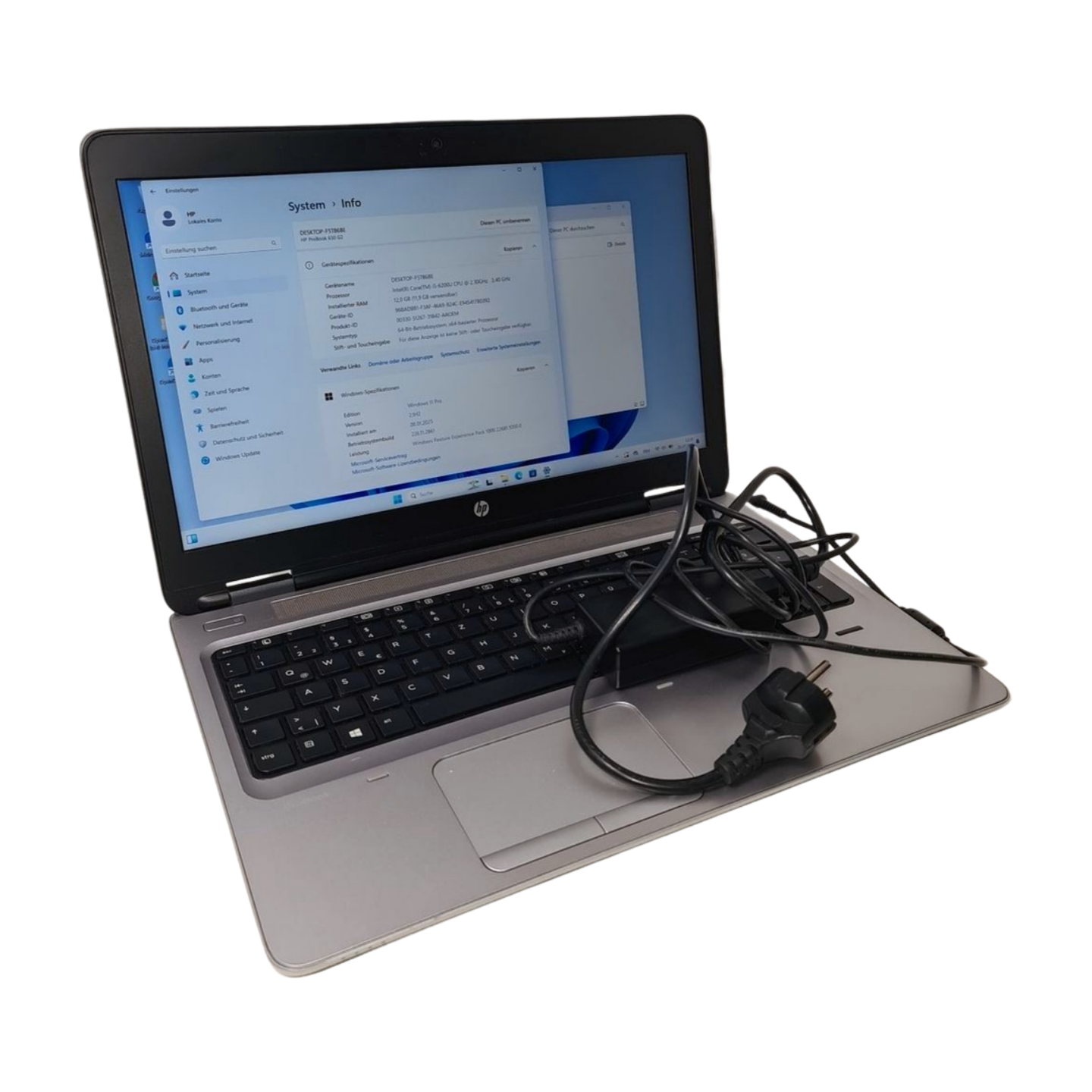 HP ProBook 650 G2 15.6"  i5-6200U 4x2,30GHz 12GB Ram 256GB SSD GPU HD 520 5,9GB Win11