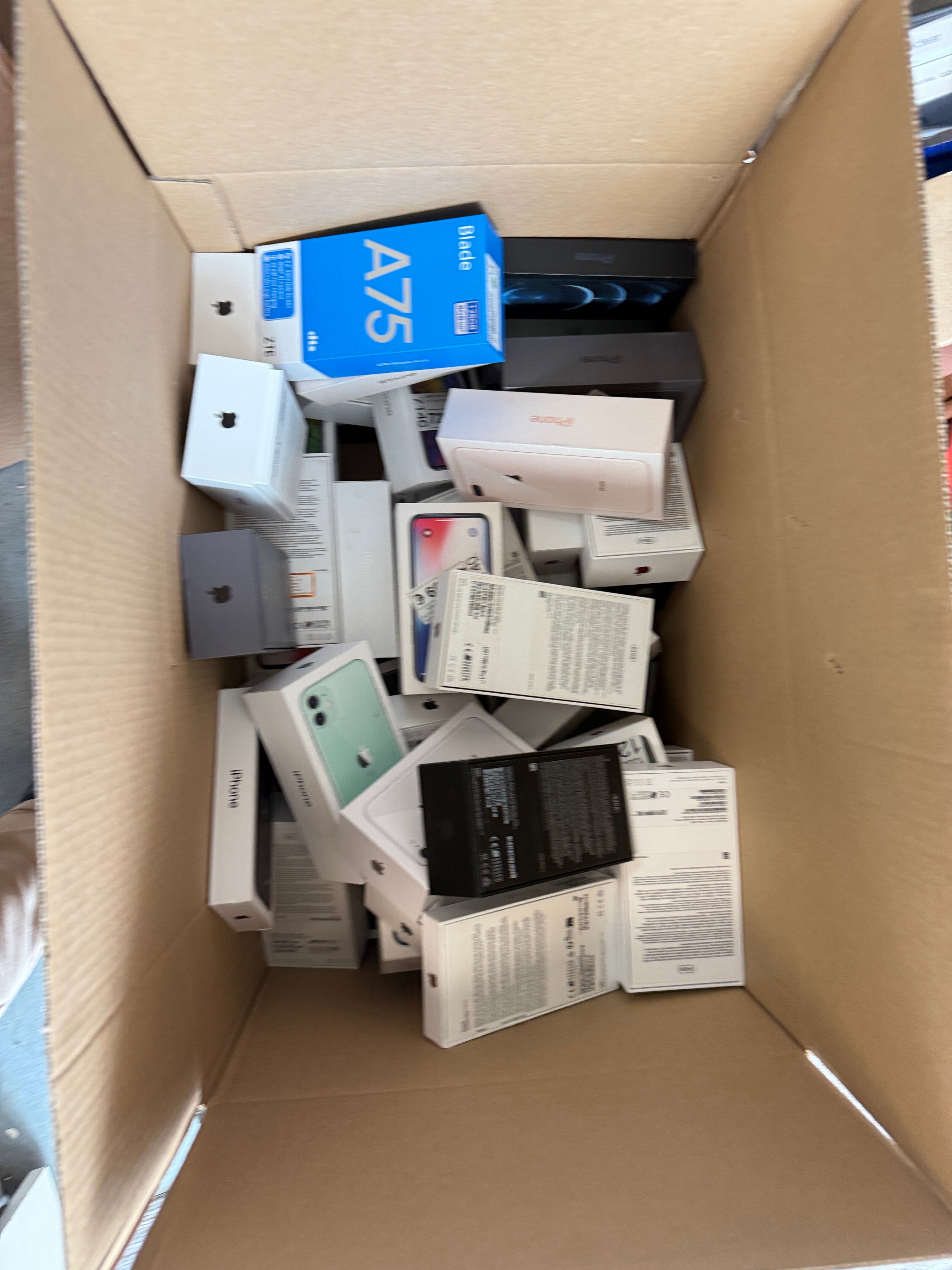 Apple iPhone Boxen & Samsung Verpackungen | Schachtel Karton MIX | 2x Umzugskarton