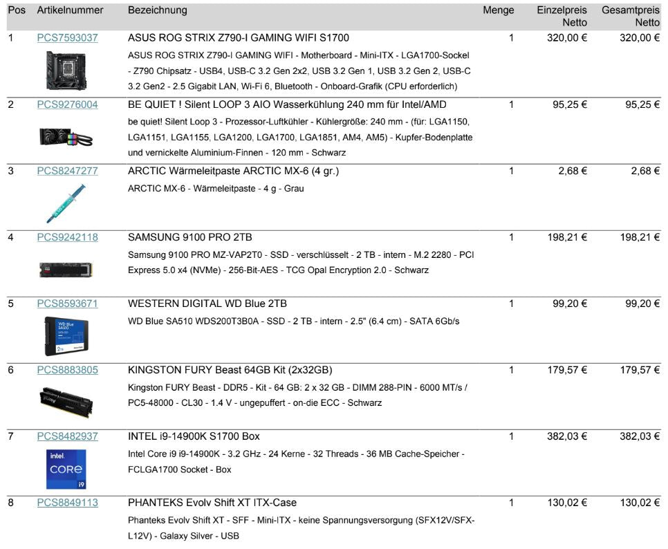Mini Gaminig Extrem i9-14900k 9100 PRO 2TB Nvidia RTX 3090 24GB  64GB RAM