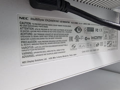 NEC MultiSync EA244WMi 61 cm (24,1 Zoll) LED LCD Monitor 1920x1200 weiß HDMI DisplayPort DVI VGA USB Lautsprecher